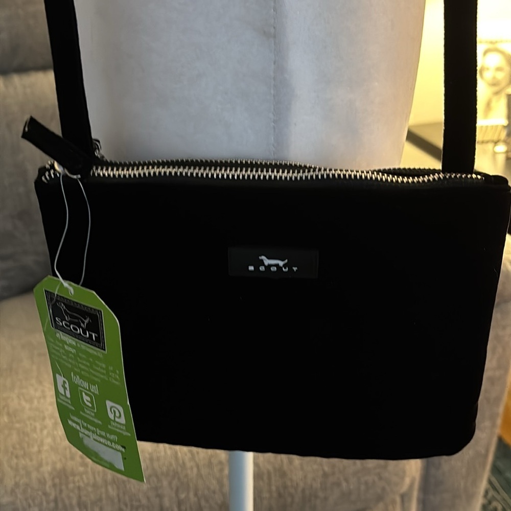 Scout Carson Women's Handbag Purse Black Velvet Crossbody Convertible Clutch